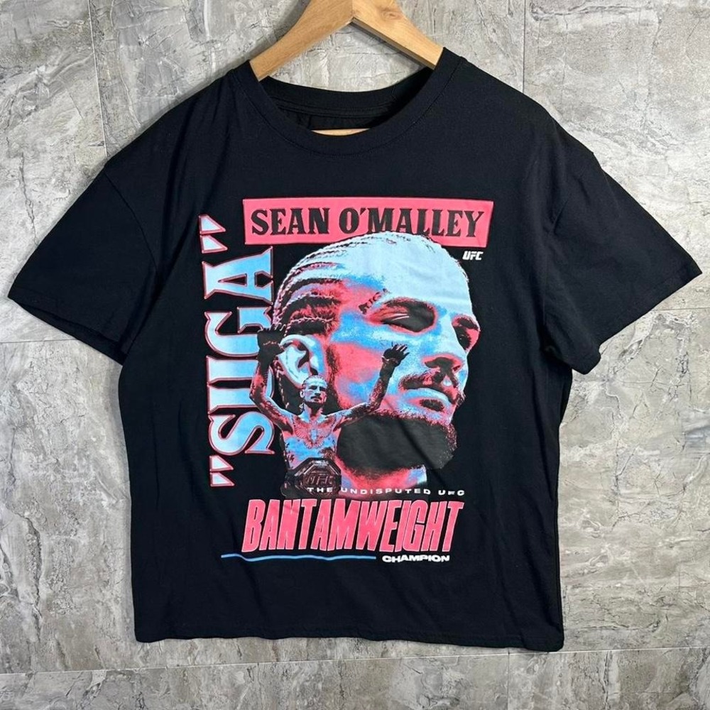 UFC Sean O'Malley Short Sleeve‎ Tee Shirt Men's Large Black SZ L #mma #fightwear